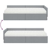 Kutni krevetni okvir s madracem 2 pcs Svijetlo siva tkanina | shoptok.hr