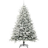 vidaXL Umjetna predsvetljena božićna jelka s kompletom kroglica Zelena | Shoptok.si