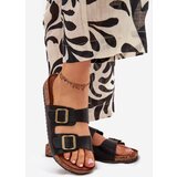EVENTO Women's Flip Flops On Cork Platform With Buckles Black Vesina | shoptok.hr
