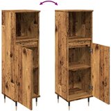 vidaXL Kopalniška omarica starinski les 30x30x100 cm inženirski les | Shoptok.si