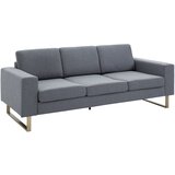HOMCOM 3-sedežni kavč Relax dnevna soba z blazinami 200 × 82 × 78 cm platnena tkanina sive barve, (20745092) | Shoptok.si