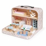 Ginger Home dečija drvena kućica sa koferom, prenosiva mini kuc?ica za lutke sa nameštajem i dodacima, roze ( W06A651 ) | Eponuda.com