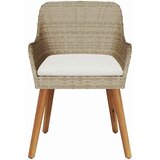  Vrtna stolica s jastukom 2 pcs Bež 62,5 x 55 x 82 cm poliratan | shoptok.hr