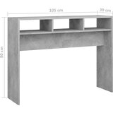  Konzolni stol siva boja betona 105 x 30 x 80 cm od iverice | shoptok.hr