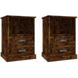  Noćni ormarići 2 kom boja dimljenog hrasta 43x36x60 cm | shoptok.hr