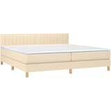  Krevet s oprugama i madracem krem 200 x 200 cm od tkanine | shoptok.hr