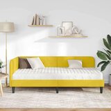vidaXL Kutni okvir kreveta s madracem Žuta 90 x 190 cm Baršun | shoptok.hr