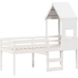 vidaXL Visoki krevet s krovom bijeli 75 x 190 cm od masivne borovine | shoptok.hr