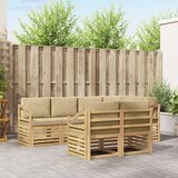  Set vanjskih sofa 7 pcs Bijela i bež 245 x 126,5 x 73 cm | Shoptok.si