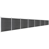  Set panela za ogradu WPC 1218 x 186 cm crni | shoptok.hr