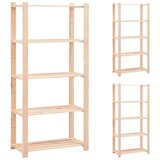 vidaXL Stojalo 5-nadstropno 3 kosi 80x38x170 cm trdna borovina 250 kg | Shoptok.si