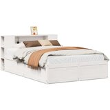 vidaXL Posteljni okvir brez vzmetnice bel 120x200 cm trdna borovina | Shoptok.si
