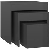 The Living Store Komplet mizic 3 kosi visok sijaj sive barve iverna plošča - Miza, (21420546) | Shoptok.si