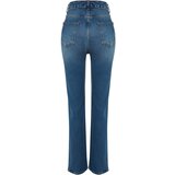 Trendyol Dark Blue High Waist Long Comfort Straight Jeans | Eponuda.ba