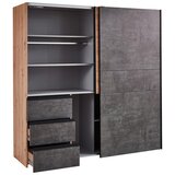 CARRYHOME Omara Z Drsnimi Vrati Winn 2, Barva Hrasta, Siva | Shoptok.si