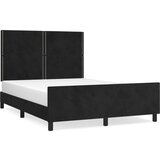 The Living Store Posteljni okvir z vzglavjem črn 140x200 cm žamet - Posteljni Okvir Z Vzglavjem, (21488610) | Shoptok.si