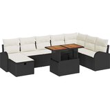  Sjedeća garnitura za vrt 9 kom. Crna poliratan 289 x 179 x 85 cm | Shoptok.si