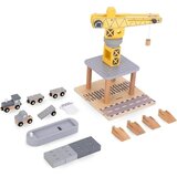 Kinder Home Dečiji drveni kran set sa vozom, kamionom i brodom | Eponuda.com