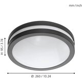 Eglo 33571 - LED prigušiva kupatilska svetiljka LOCANA LED/14W/230V IP44 antracit | Eponuda.com