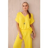 Kesi Włoski Set with necklace blouse + pants yellow Cijene