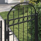  Vrata za ogradu ASSEN s lučnim vrhom čelik 89x200 cm crna | Eponuda.com
