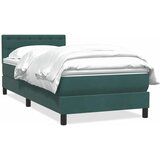 Maison Chic Box spring postelja - Vzmetna postelja z vzmetnico temno zelena 80x220 cm žamet SL25036, (21890639) Cene