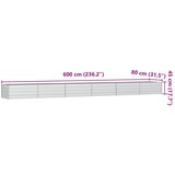  Povišena vrtna gredica 600 x 80 x 45 cm pocinčani čelik srebrna | shoptok.hr