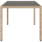  Vrtni stol sa staklenom pločom bež 190x90x75 cm poliratan | Eponuda.com