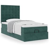 vidaXL Okvir kreveta s madracima tamnozeleni 100x200cm baršunasti | shoptok.hr