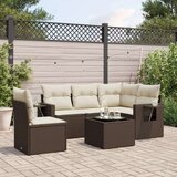 vidaXL 6-dijelni set vrtnih sofa od poliratana s jastucima smeđi | shoptok.hr