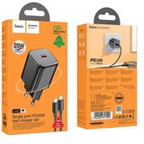 hoco. zidni punjač Type C + kabel Type C na Type C QC PD 20W N40 crni | shoptok.hr