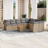  10-dijelni set vrtnih sofa s jastucima bež od poliratana Cijene