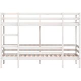  Krevet na kat bijeli 80 x 200 cm od masivne borovine | shoptok.hr