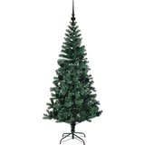 vidaXL Umjetna preddekorirana božićna jelka Zelena 150cm PVC in kovina | Shoptok.si