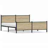 Maison Chic Kovinski Posteljni okvir - Dvoposteljna postelja - Zakonska postelja brez vzmetnice sonoma hrast 193x203 cm, (21695215) | Shoptok.si