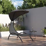 vidaXL Ležalnik z nadstreškom temno siv 167x80x195 cm blago in jeklo Cene