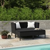 The Living Store Vrtna sedežna garnitura z blazinami 4-delna poli ratan črna - Komplet Vrtnega Pohištva, (21477187) | Shoptok.si
