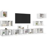  8-dijelni set TV ormarića bijeli od iverice | shoptok.hr