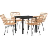  Vrtni set za objed 5 pcs Smeđa Čelik s prahom premazan | Eponuda.ba