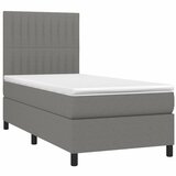  Okvir kreveta s oprugama i madrac tamnosivi 80x200cm od tkanine | shoptok.hr