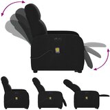 vidaXL Električni masažni naslanjač s funkcijo vstajanja črn | Shoptok.si