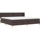  Krevet s opruga kutije Tamno smeđa i bijela 200 x 200 cm | shoptok.hr