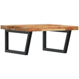  Zidna polica za umivaonik od čelika i masivnog bagremovog drva Smeđa 60 x 60 x 4 cm | Shoptok.si