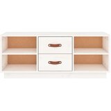 TV ormarić bijeli 100x34x40 cm od masivne borovine | Eponuda.com