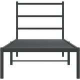  Metalni okvir za krevet s uzglavljem crni 80x200 cm | shoptok.hr