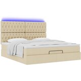  Otomanski krevet s madracem i LED krem 180x200cm od tkanine | shoptok.hr