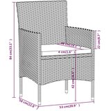  5-dijelni vrtni blagovaonski set s jastucima sivo-crni | shoptok.hr