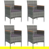  5-dijelni vrtni blagovaonski set s jastucima sivo-crni | shoptok.hr