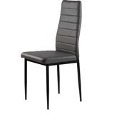  Set od 4 stolice za dnevni boravak i blagovaonicu s eko kožom, ergonomskim naslonom, siva | shoptok.hr