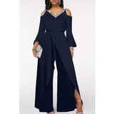 Fenzy Eleganten Kombinezon Z Bleščicami, Temno Moder | Shoptok.si